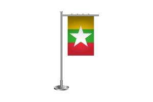 3d Myanmar Standing Flag flag