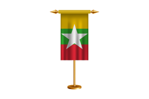 Myanmar Ceremonial Flag Vector Free flag