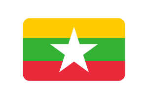 Myanmar Flag Triangle Rounded Shape flag