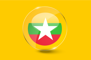 Myanmar Flag Glossy Round Button flag