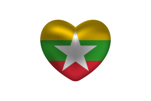 Love of Myanmar Heart Shape flag