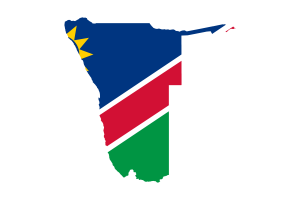 Namibia Map with Flag flag