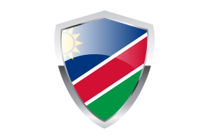 Namibia Flag with Pointed Triangular Shield flag