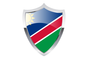 Namibia Flag with Medieval Heater Shield flag