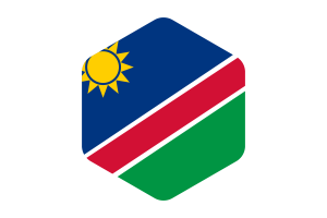 Namibia Flag Rounded Hexagon Shape flag