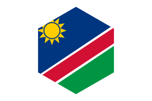 Namibia Flag Hexagon Shape flag