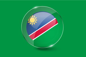 Namibia Flag Glossy Round Button flag