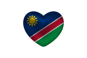 Love of Namibia Heart Shape flag