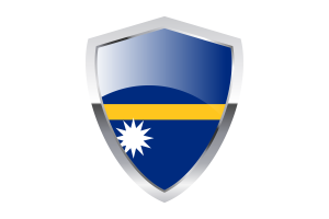 Nauru Flag with Pointed Triangular Shield flag