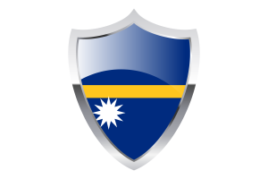 Nauru Flag with Medieval Heater Shield flag