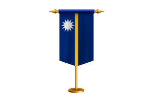 Nauru Flag Illustration with Stand flag