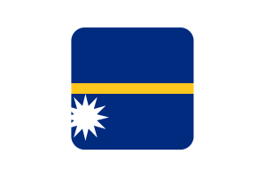 Nauru Flag Square Rounded Shape flag