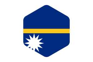 Nauru Flag Rounded Hexagon Shape flag
