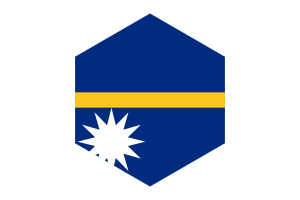 Nauru Flag Hexagon Shape flag