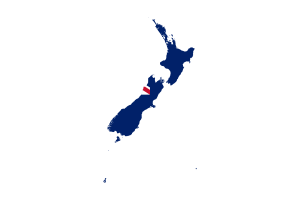 New Zealand Map with Flag flag