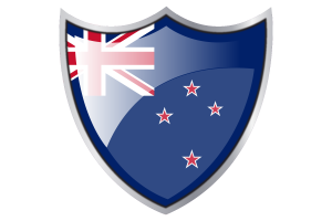 Shield with Flag of New Zealand flag