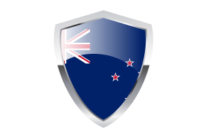 New Zealand Flag with Pointed Triangular Shield flag