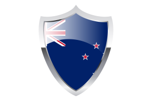 New Zealand Flag with Medieval Heater Shield flag
