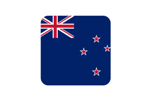 New Zealand Flag Square Rounded Shape flag