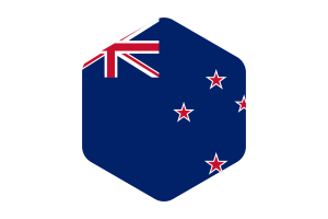 New Zealand Flag Rounded Hexagon Shape flag