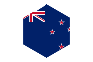 New Zealand Flag Hexagon Shape flag