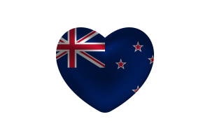 Love of New Zealand Heart Shape flag