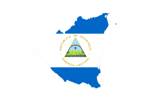 Nicaragua Map with Flag flag