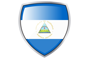 Nicaragua Flag Couche Heraldic Shield flag