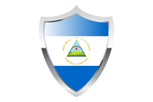 Nicaragua Flag with Medieval Heater Shield flag