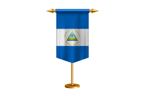 Nicaragua Flag Illustration with Stand flag