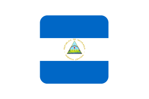 Nicaragua Flag Square Rounded Shape flag