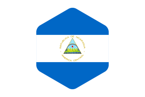 Nicaragua Flag Rounded Hexagon Shape flag