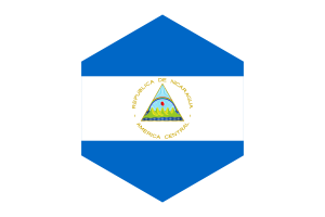 Nicaragua Flag Hexagon Shape flag