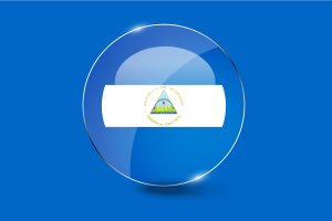Nicaragua Flag Glossy Round Button flag