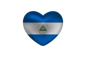 Love of Nicaragua Heart Shape flag