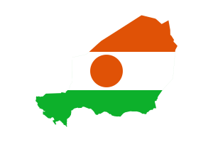 Niger Map with Flag flag