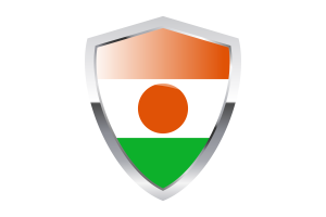 Niger Flag with Pointed Triangular Shield flag