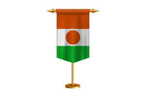 Niger Flag Illustration with Stand flag