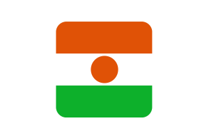 Niger Flag Square Rounded Shape flag
