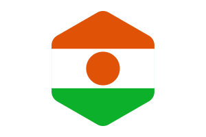 Niger Flag Rounded Hexagon Shape flag