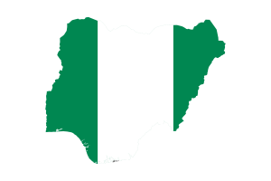 Nigeria Map with Flag flag