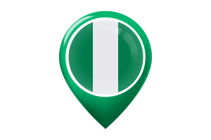 Nigeria Flag Map Pin Icon flag