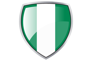 Nigeria Flag Couche Heraldic Shield flag