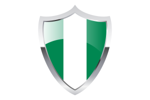 Nigeria Flag with Medieval Heater Shield flag