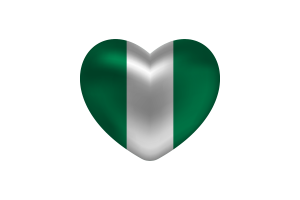 Love of Nigeria Heart Shape flag