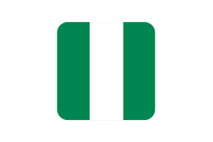 Nigeria Flag Square Rounded Shape flag