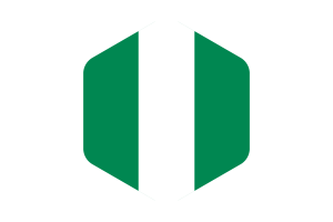 Nigeria Flag Rounded Hexagon Shape flag