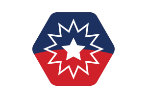 Juneteenth Flag Illustration Hexagon Rounded Shape flag