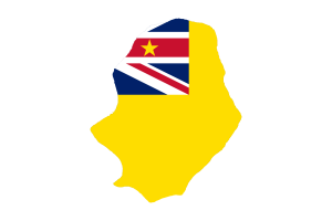 Niue Map with Flag flag