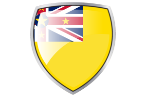Niue Flag Couche Heraldic Shield flag